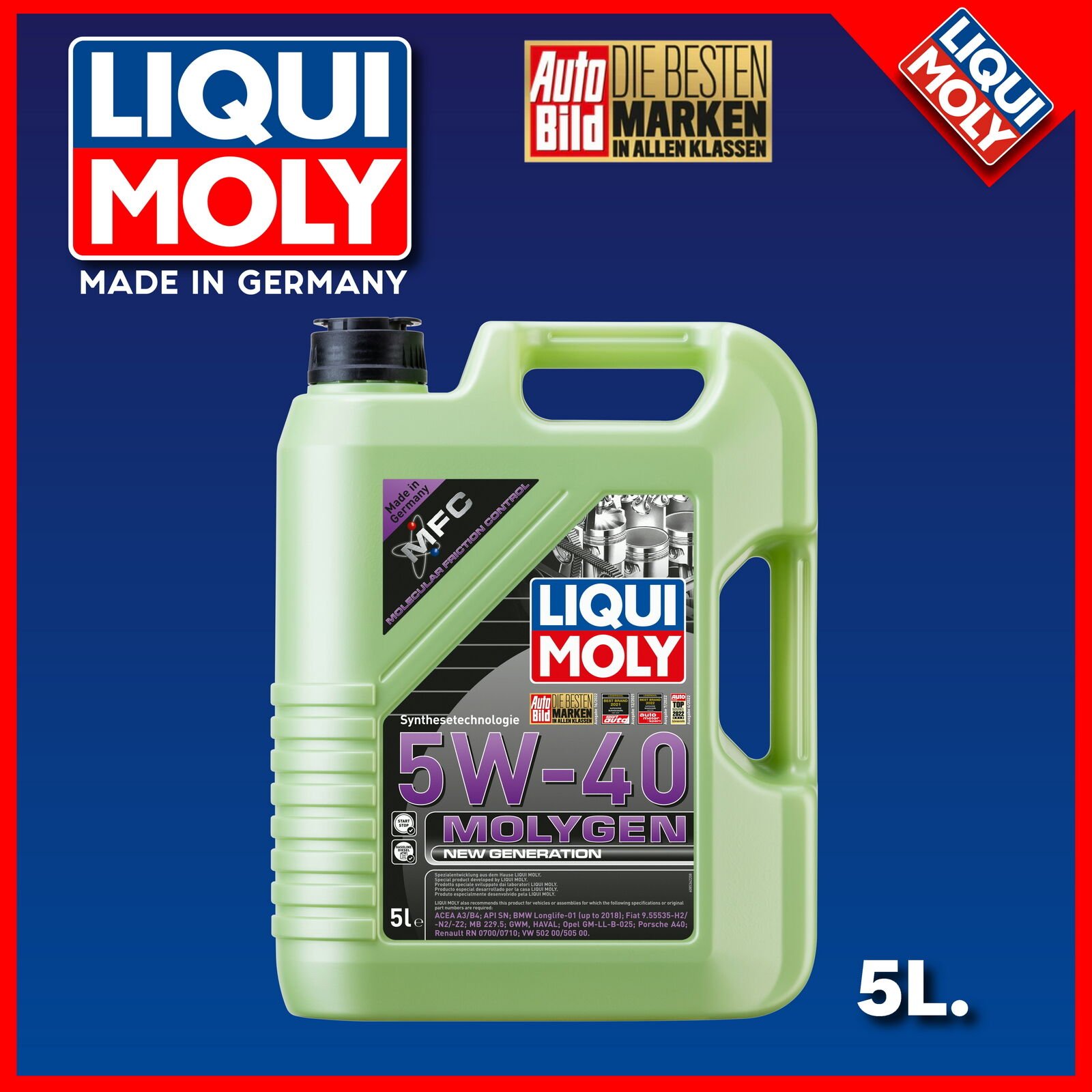 Liqui Moly Molygen New Generation 5W-40 Motor Yağı 5lt. 8536