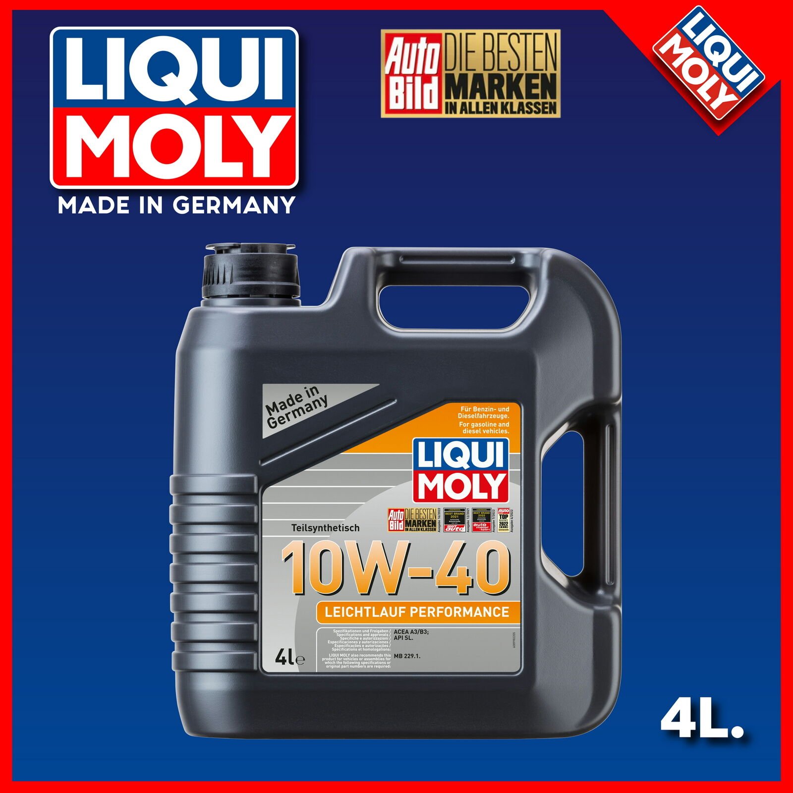 Liqui Moly Leichtlauf Performance 10W-40 Motor Yağı 4lt. 8998