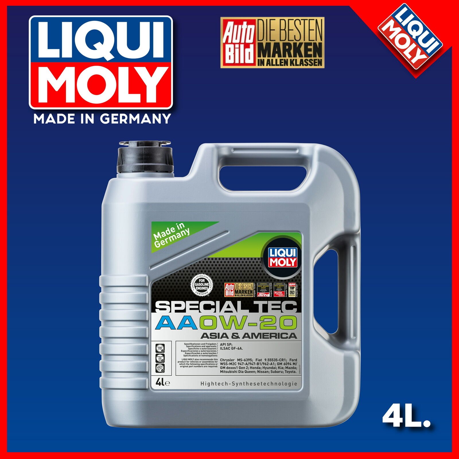 Liqui Moly Special Tec AA 0W-20 GM dexos1 Gen 2 Motor Yağı 4lt. 9705