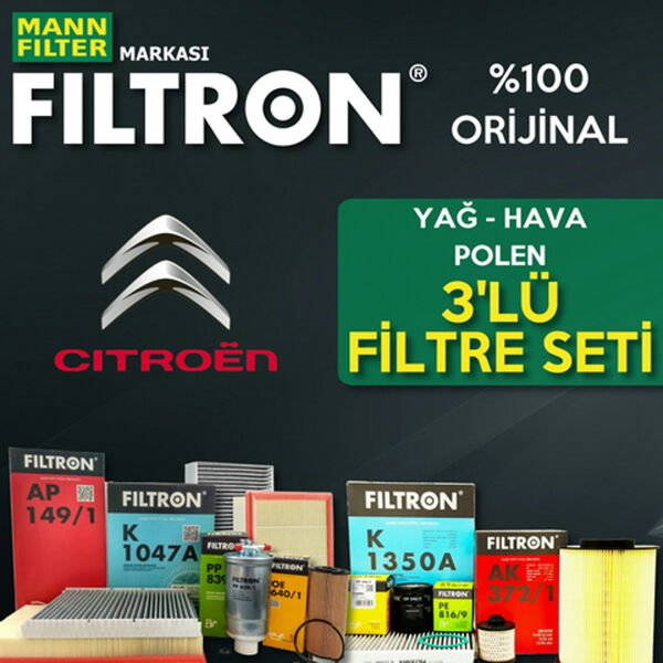 Filtron Citroen Nemo 1.4 Hdi Filtre Bakım Seti 2008-2014 3NP