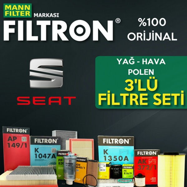 Filtron Seat Leon 1.4 Tsi Filtre Bakım Seti 2013-2019 3NP CHP-CPT-CMB-CZC-CZE