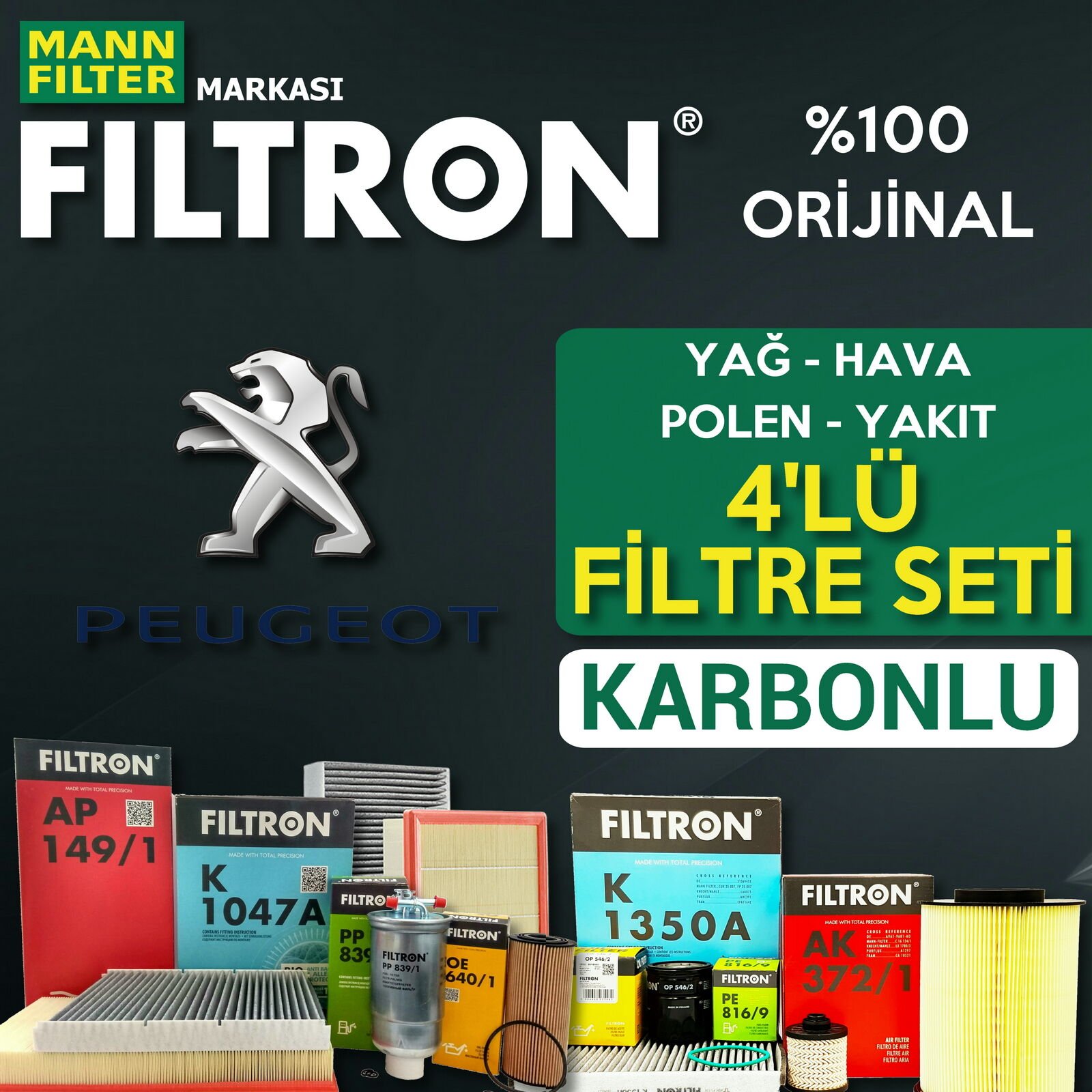 Filtron Peugeot Partner 1.6 Hdi E5 Filtre Bakım Seti 2011-2015 4KP