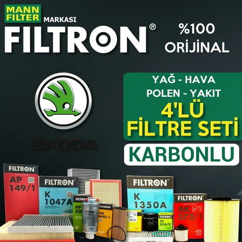 Filtron Skoda Yeti 1.6 Tdi Filtre Bakım Seti 2012-2015 4KP CAY