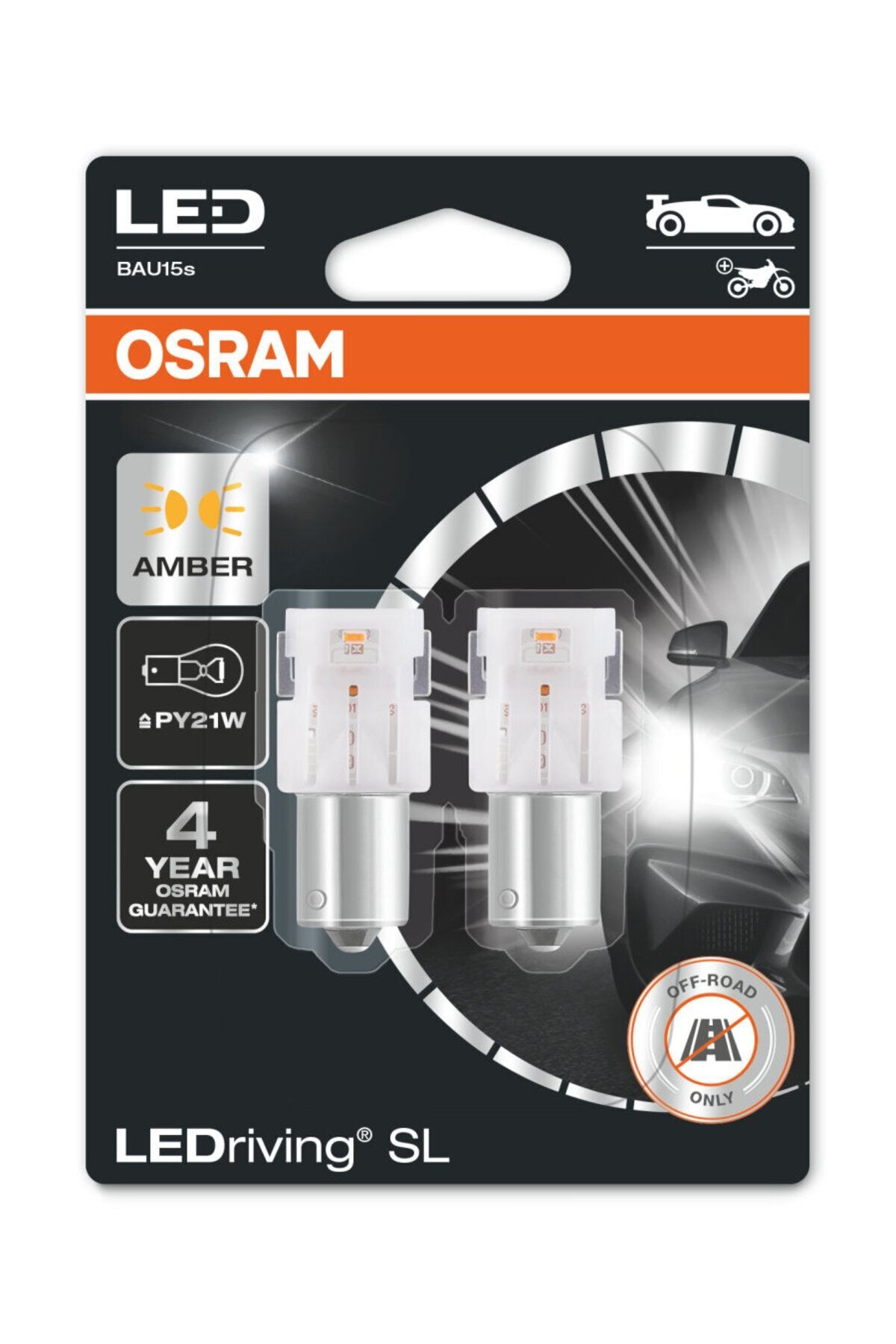 Osram Led Sinyal Ampulü LEDriving SL 12V PY21W 7507DYP.02B 4 Yıl Garantili (Takım - 2 Adet)