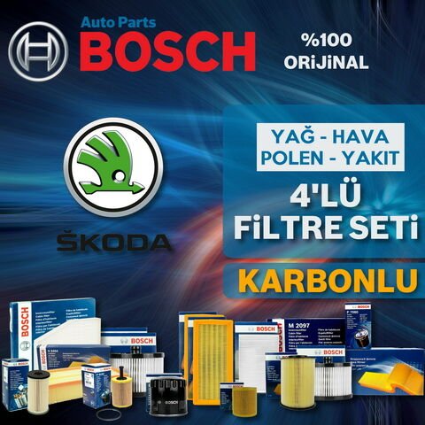 Bosch Skoda Rapid 1.6 Tdi Filtre Bakım Seti 2013-2015 4KP CAY-CLN