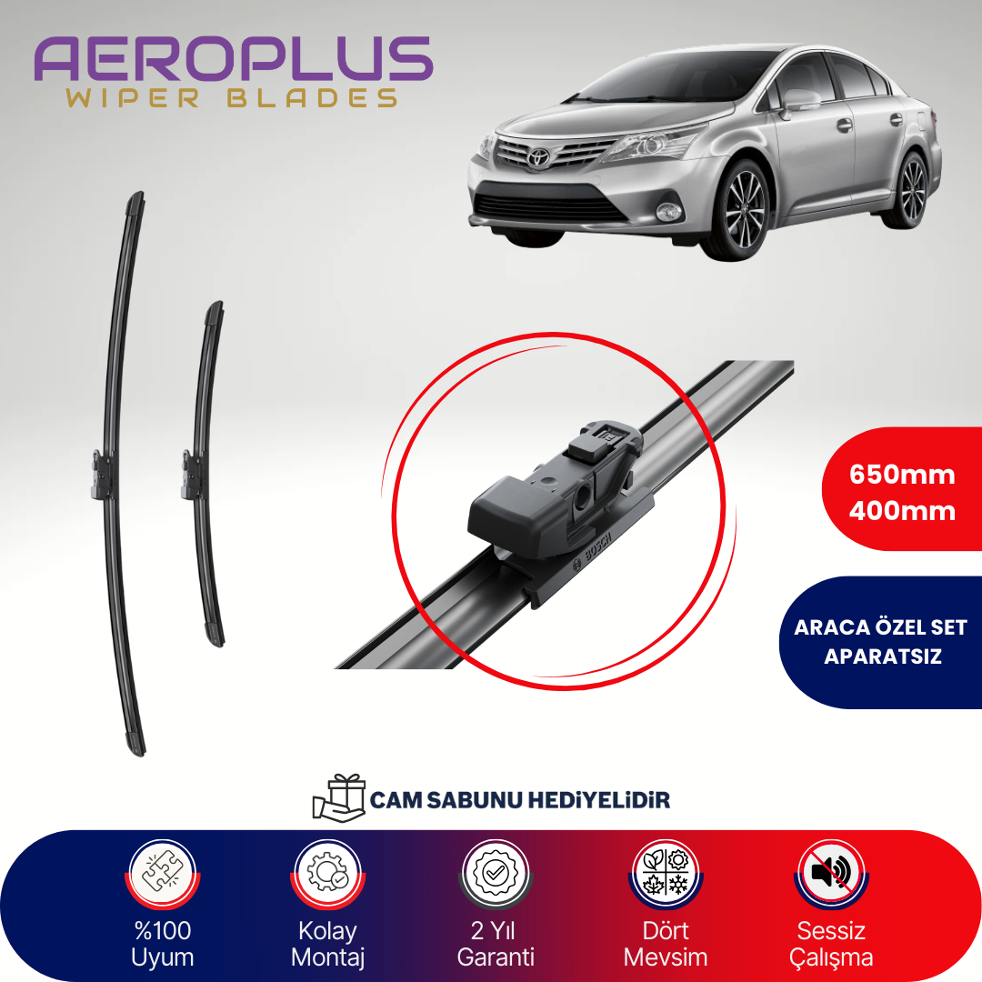 Aeroplus Toyota Avensis 2008-2018 Muz Silecek Takımı