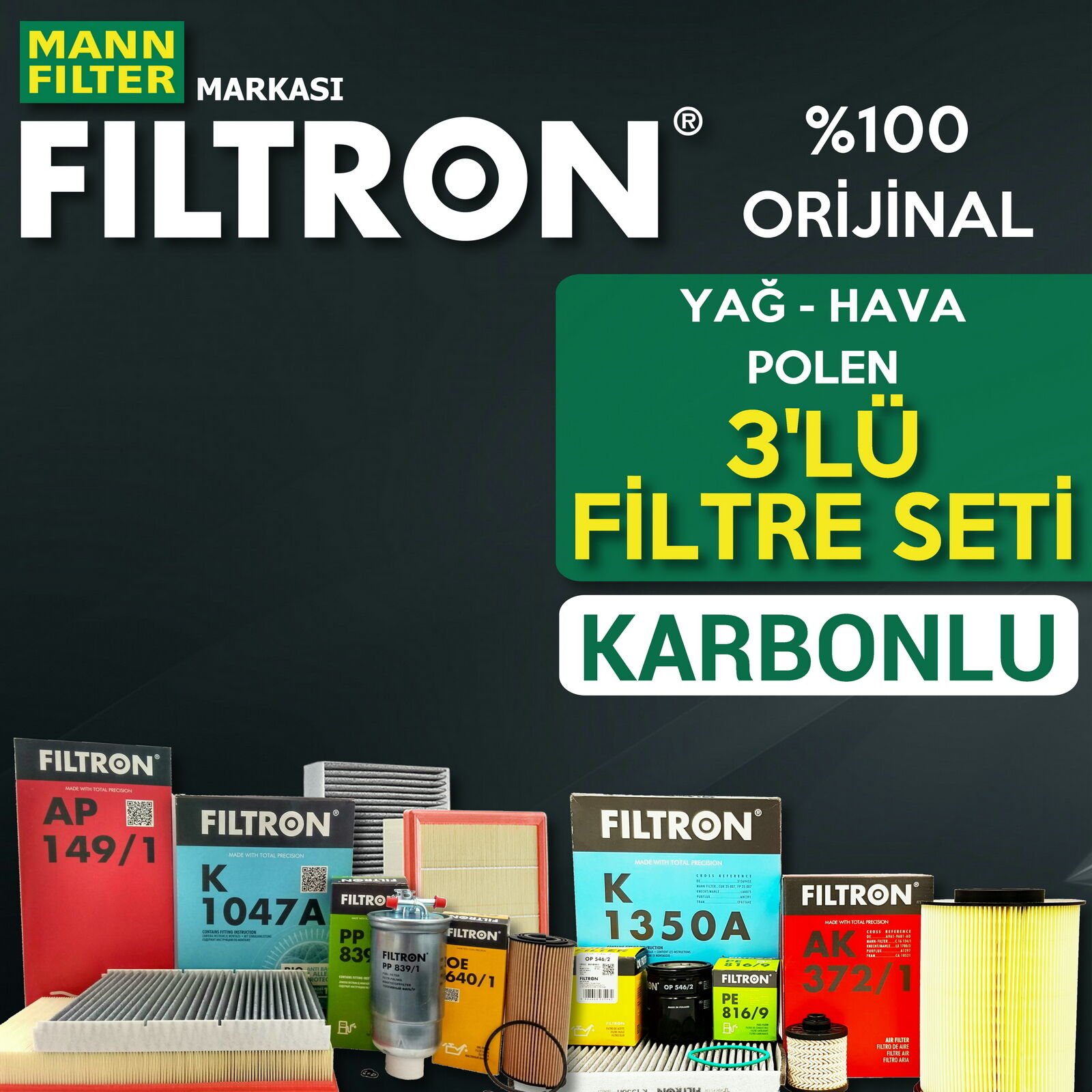 Filtron Toyota C-hr 1.2 Benzin Filtre Bakım Seti 2017-2022 3KP