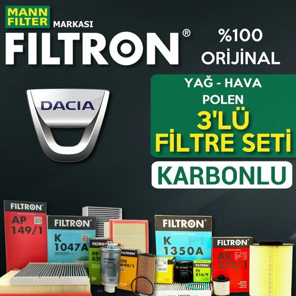 Filtron Dacia Sandero 1.5 Dci Filtre Bakım Seti 2012-2018 3KP