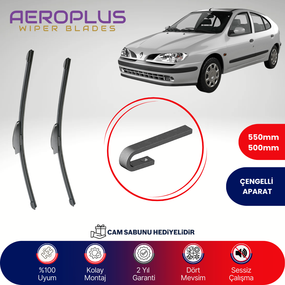 Aeroplus Renault Megane 1 1996-2002 Muz Silecek Takımı
