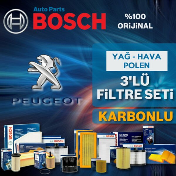 Bosch Peugeot 208 1.6 Dizel Filtre Bakım Seti 2015-2019 3KP