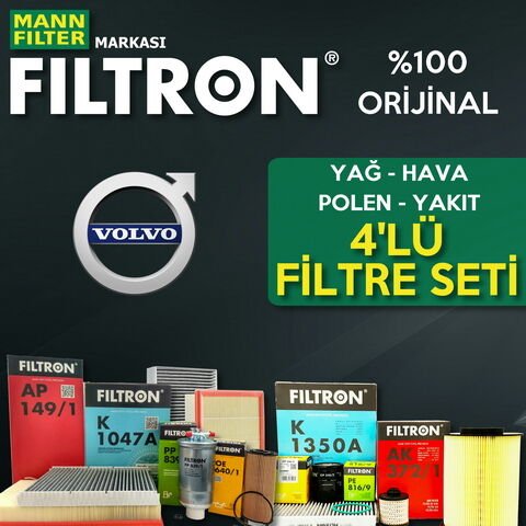 Filtron Volvo S60 1.6 Dizel Filtre Bakım Seti 2011-2015 4KP