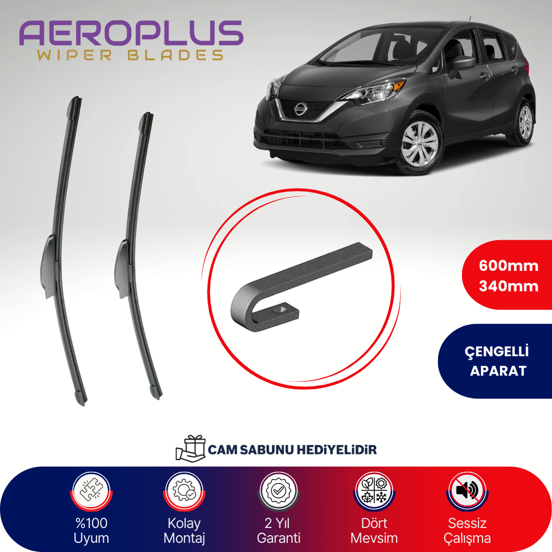Aeroplus Nissan Note 2014-2019 Muz Silecek Takımı