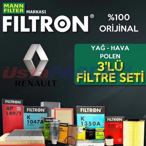 Filtron Renault Clio 3 1.5 Dci Filtre Bakım Seti 2005-2012 3NP