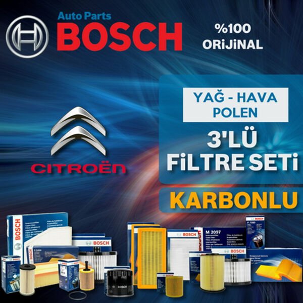 Bosch Citroen DS3 1.6 Dizel Filtre Bakım Seti 2014-2021 3KP