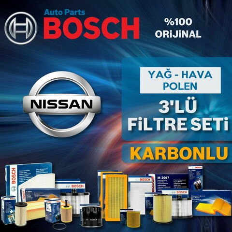 Bosch Nissan Qashqai 1.5 Dci K9K Filtre Bakım Seti 2014-2018 3KP