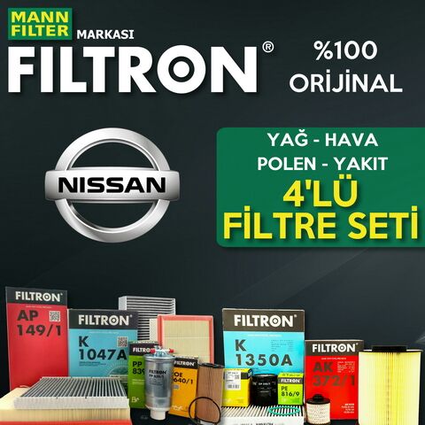 Filtron Nissan Qashqai 1.5 Dci K9K Filtre Bakım Seti 2014-2018 4NP