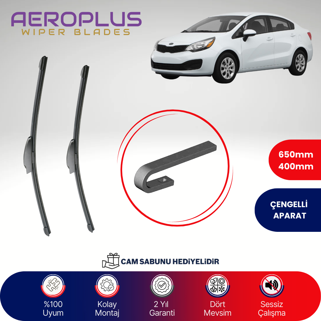 Aeroplus Kia Rio 2011-2017 Muz Silecek Takımı