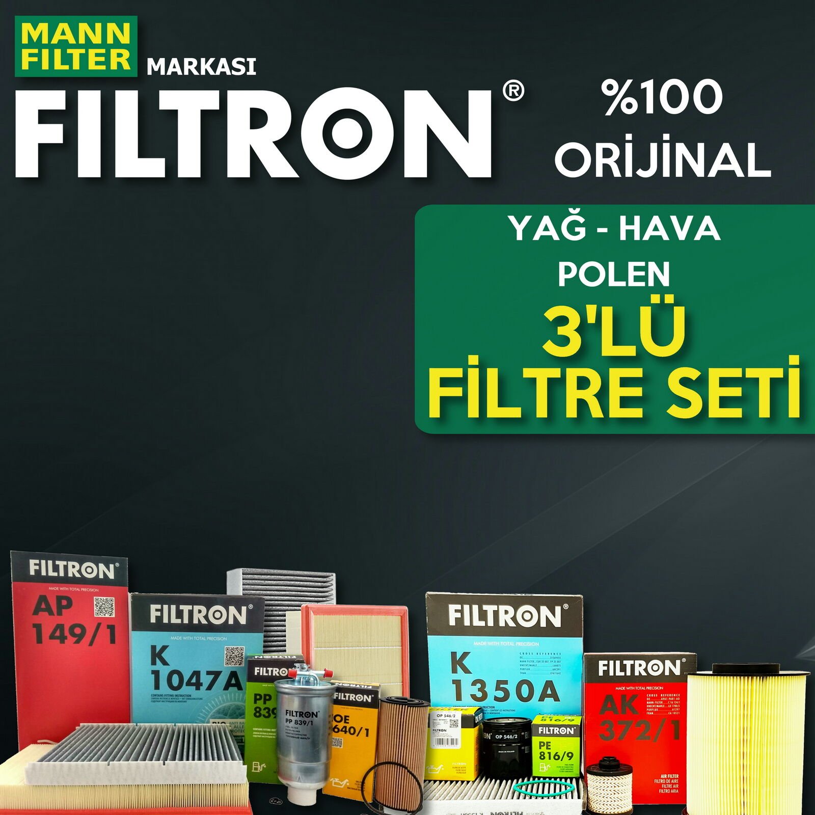 Filtron Toyota Corolla 1.6 Benzin E11 Filtre Bakım Seti 1997-2001 3NP