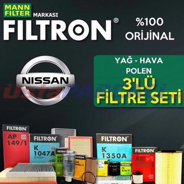 Filtron Nissan Micra 1.2 1.4 K12 Filtre Bakım Seti 2003-2010 3NP