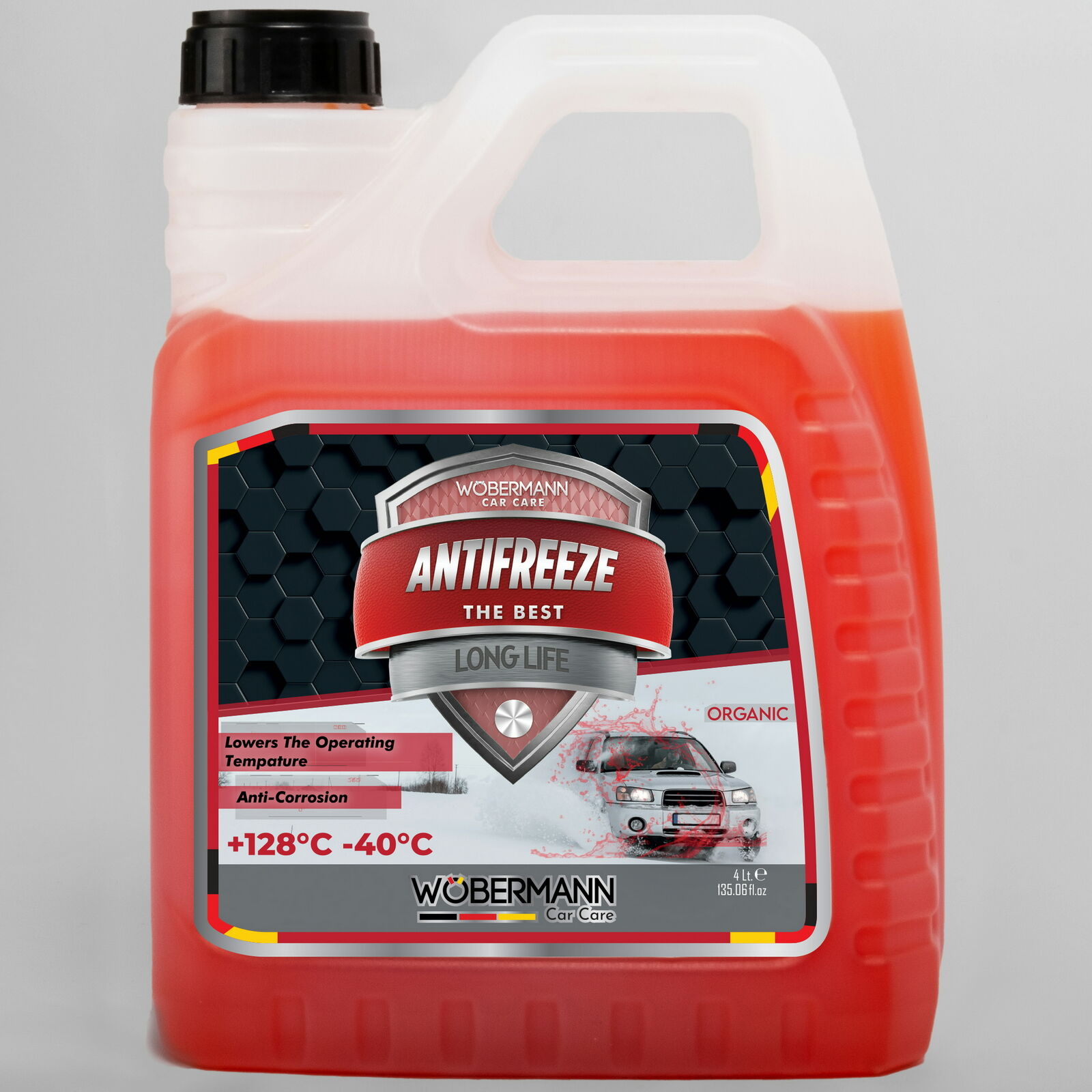 Wöbermann Kırmızı Antifriz 4 Mevsim Organik -40°C 4 Lt.