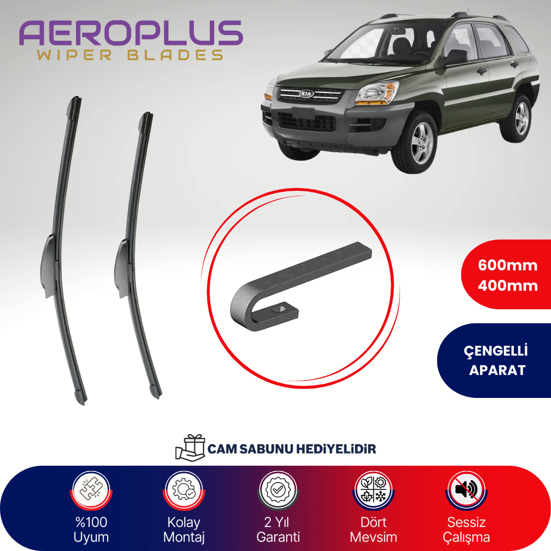 Aeroplus Kia Sportage 2004-2010 Muz Silecek Takımı
