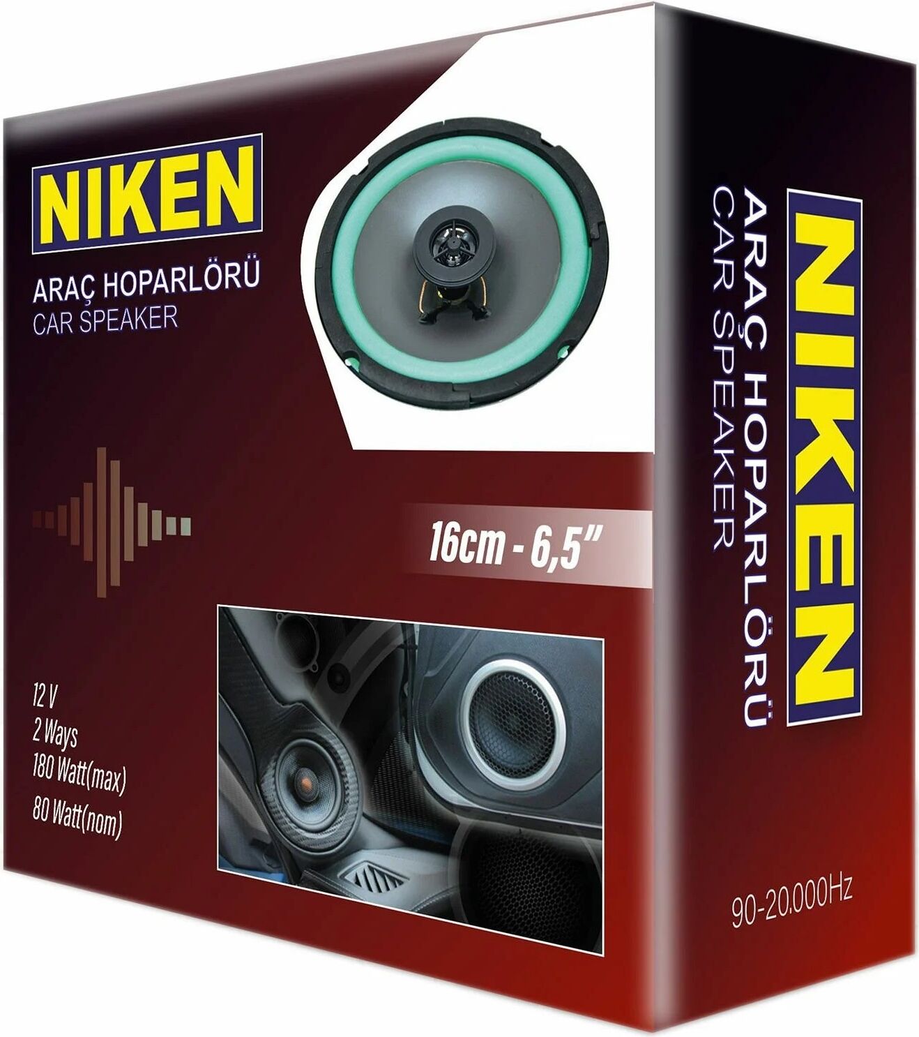 Niken Araç Hoparlörü 16cm 6.5inç 4 Ohm 180 Watt