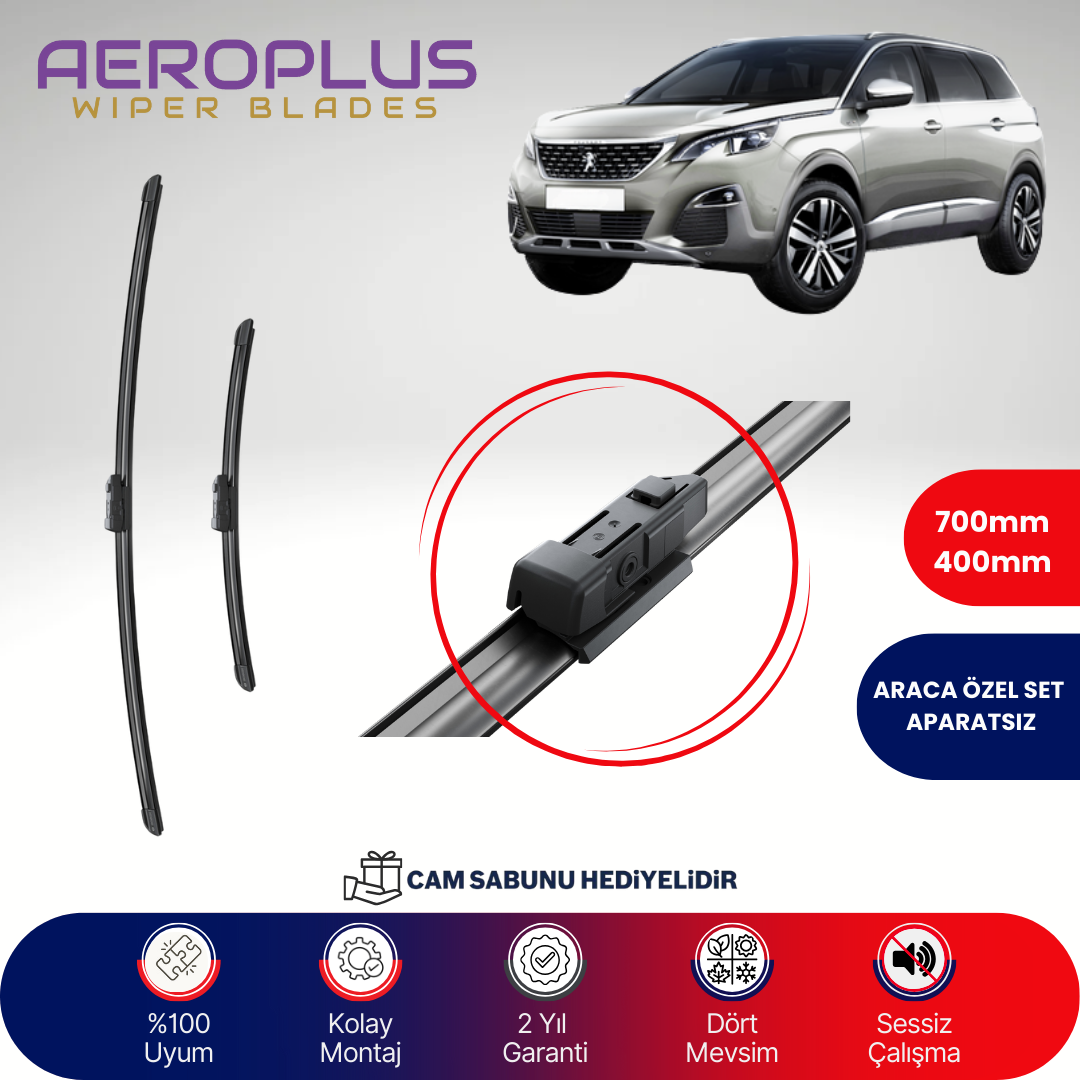 Aeroplus Peugeot 5008 2017-2023 Muz Silecek Takımı