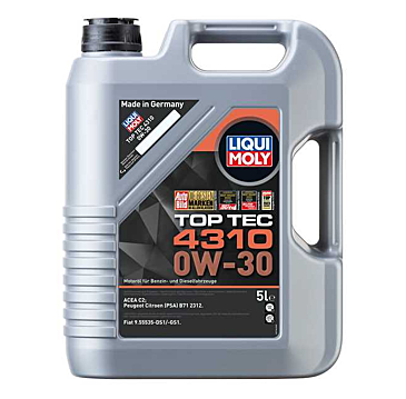 Liqui Moly Top Tec 4310 0W-30 5 Litre 2362 PSA, Fiat