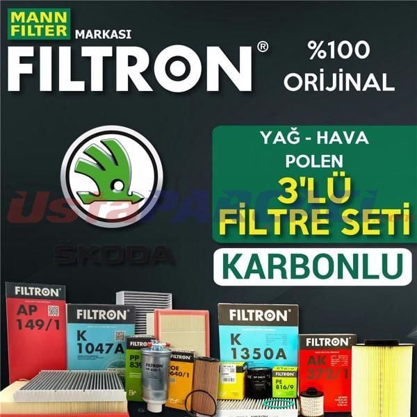 Filtron Skoda SuperB 1.4 Tsi Filtre Bakım Seti 2015-2019 3KP CZC-CZD