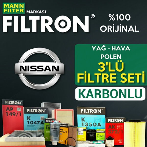 Filtron Nissan Qashqai 1.6 Dci Filtre Bakım Seti 2014-2017 3KP