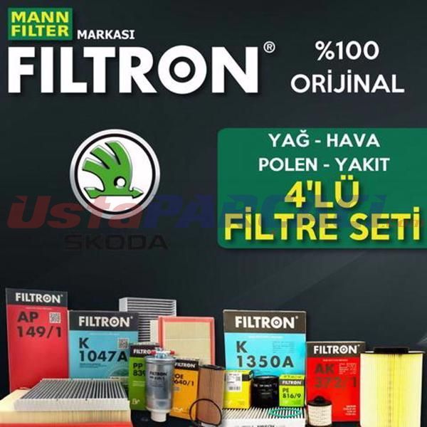 Filtron Skoda Octavia 1.6 Tdi Filtre Bakım Seti 2009-2012 4NP CAY