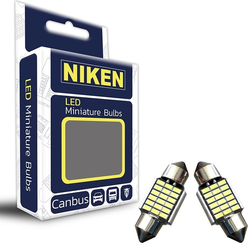 Niken Sofit Beyaz Led Ampul Canbus 31mm 12V 18 Led
