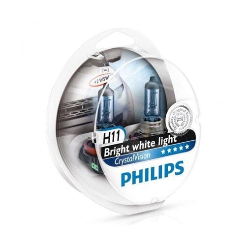 Philips H11 Crystal Vision 12V 55W Far Ampulü (Mavi Park Ampulü İçerir.)