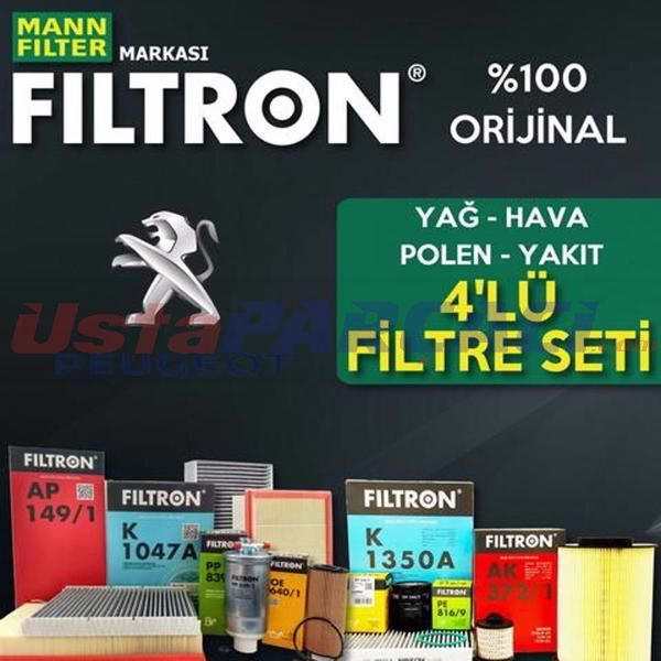 Filtron Peugeot 206 1.4 Hdi Filtre Bakım Seti 2002-2009 4NP