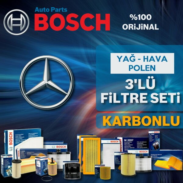 Bosch Mercedes C Serisi C200 Komp. W204 Filtre Bakım Seti 2007-2009 3KP
