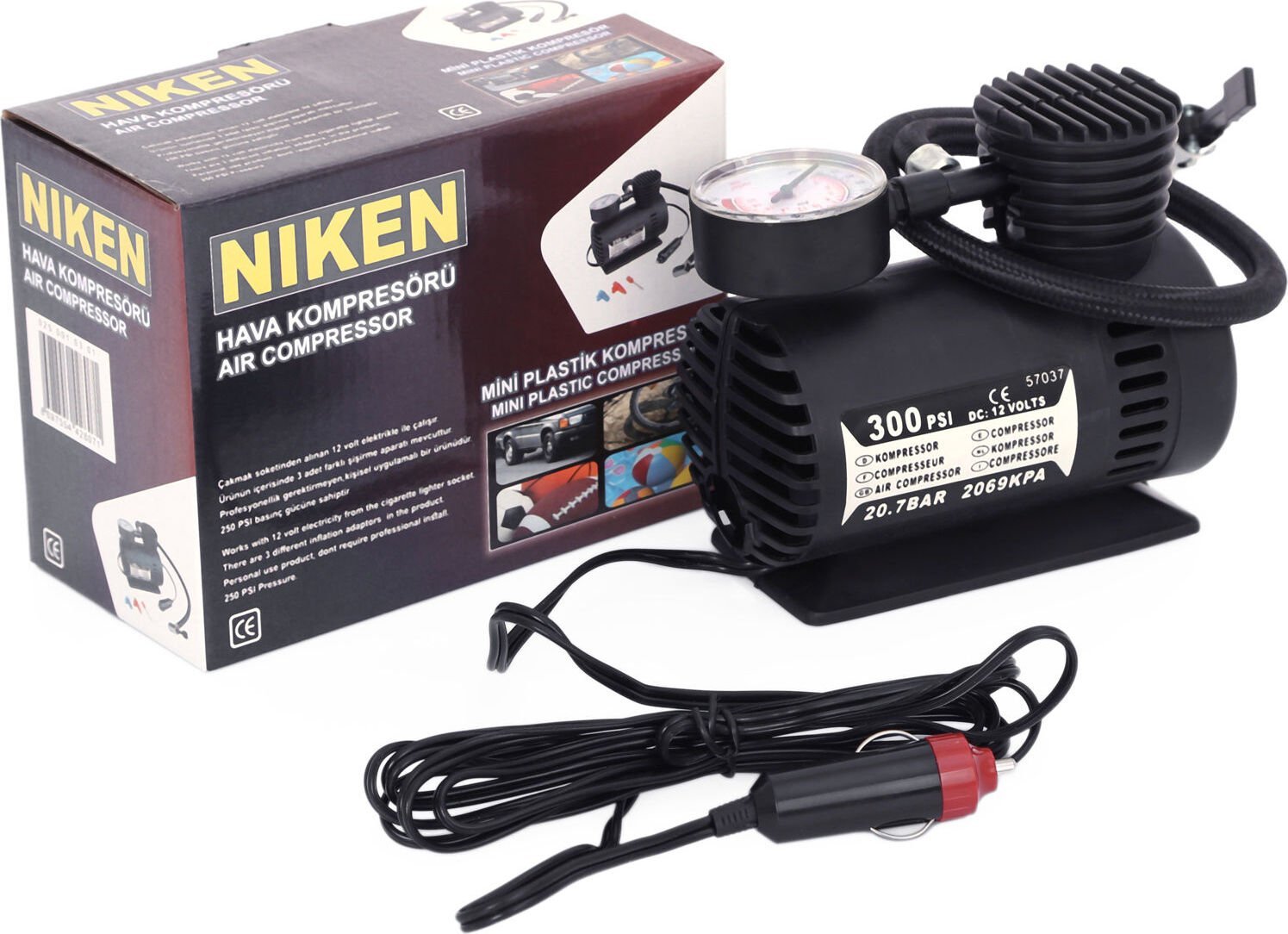 Niken Mini Oto Araç Hava Kompresörü 12V 300 PSI