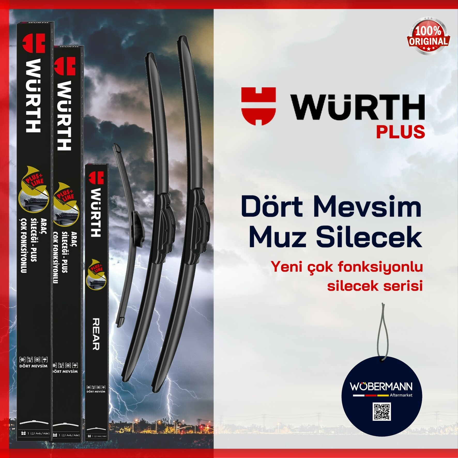 Wöbermann + Würth VW Golf 7 Ön Arka Muz Silecek Takımı 2012-2017