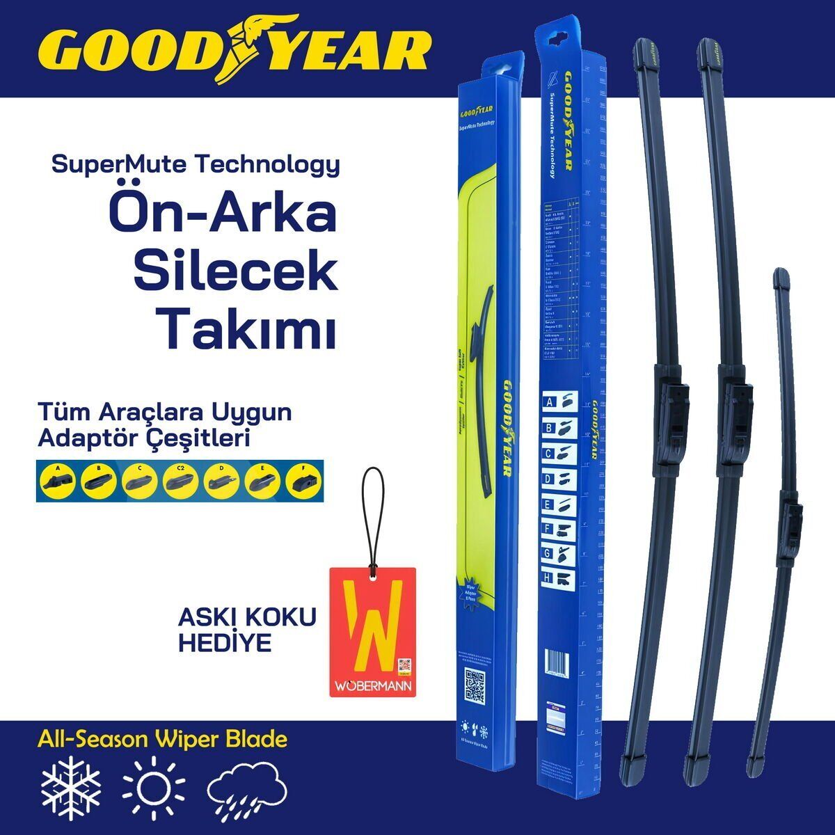 Goodyear Citroen C3 2002-2009 Ön Arka Muz Silecek Takımı