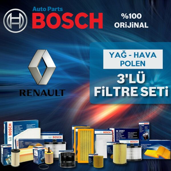 Bosch Renault Clio 4 1.5 Dci Filtre Bakım Seti 2012-2016 3NP