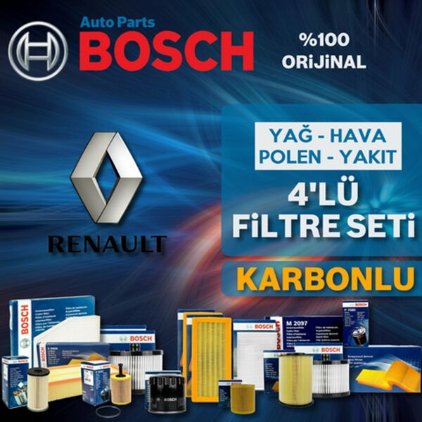Bosch Renault Laguna 3 1.6 16V Filtre Bakım Seti 2008-2011 4KP