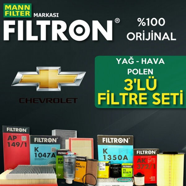 Filtron Chevrolet Kalos 1.2 Benzin Filtre Bakım Seti 2005-2008 3NP