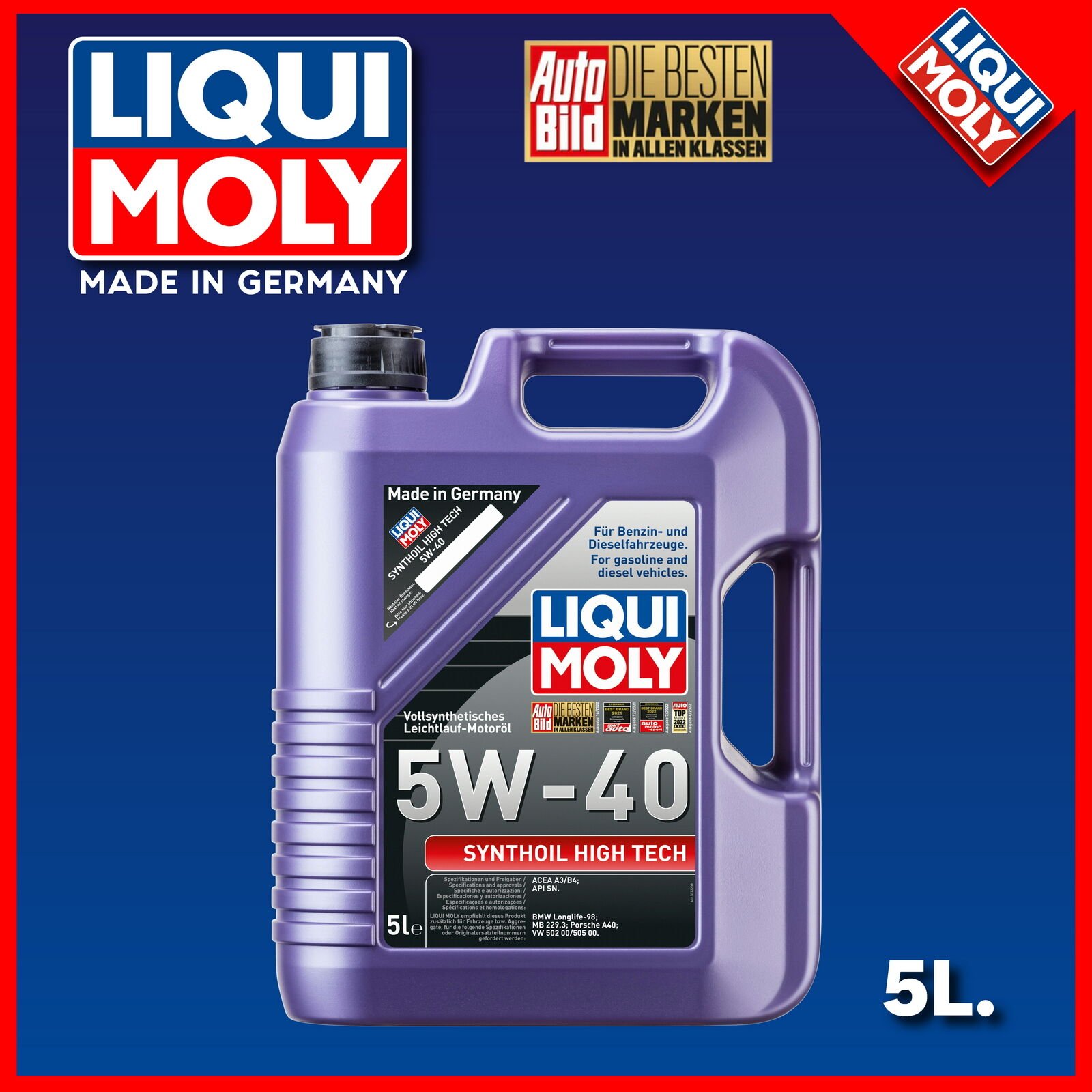 Liqui Moly Synthoil High Tech 5W-40 Motor Yağı 5lt. 1856