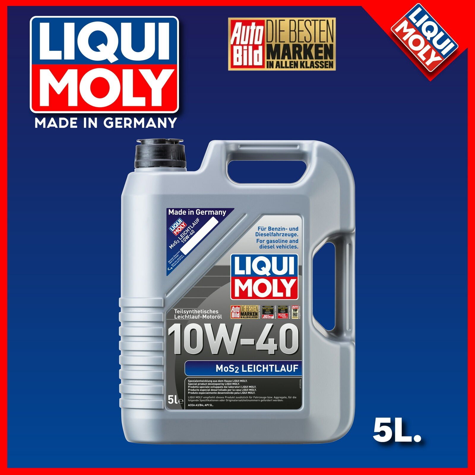 Liqui Moly Mos2 Leichtlauf 10W-40 Motor Yağı 5lt. 2184