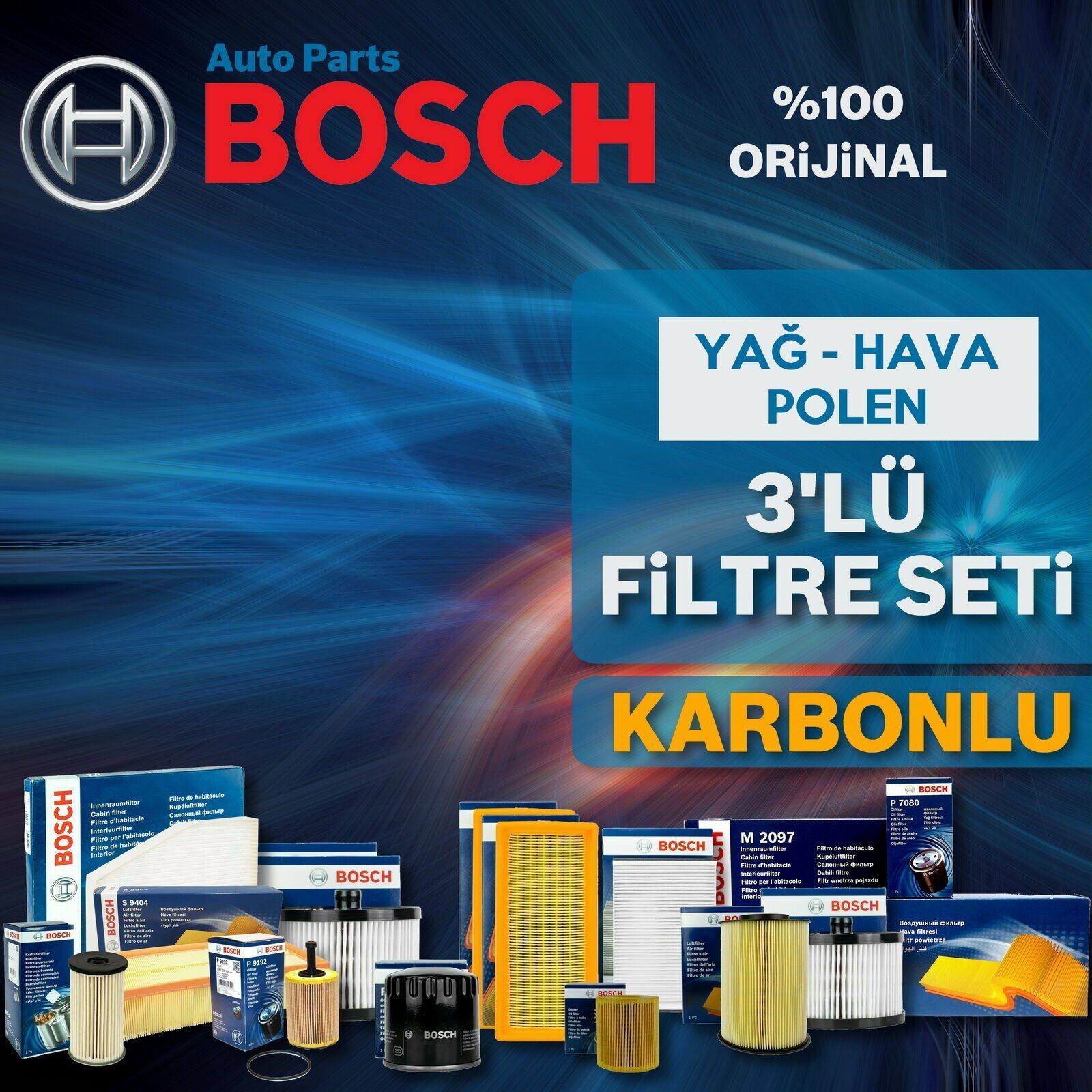 Bosch Toyota Auris 1.4 D4d Filtre Bakım Seti 2007-2018 3KP
