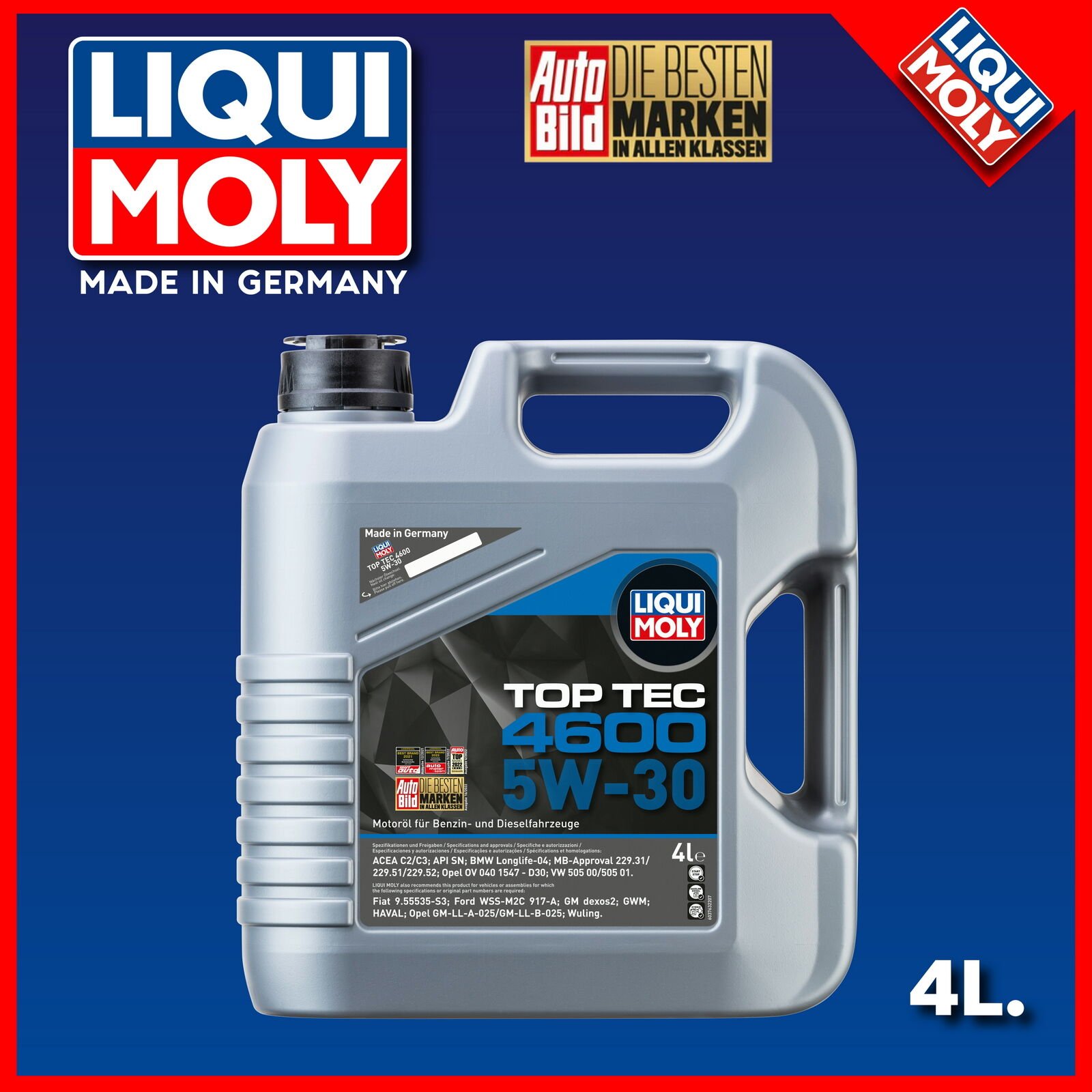 Liqui Moly Top Tec 4600 Dexos2 5W-30 Motor Yağı 4lt. 3763