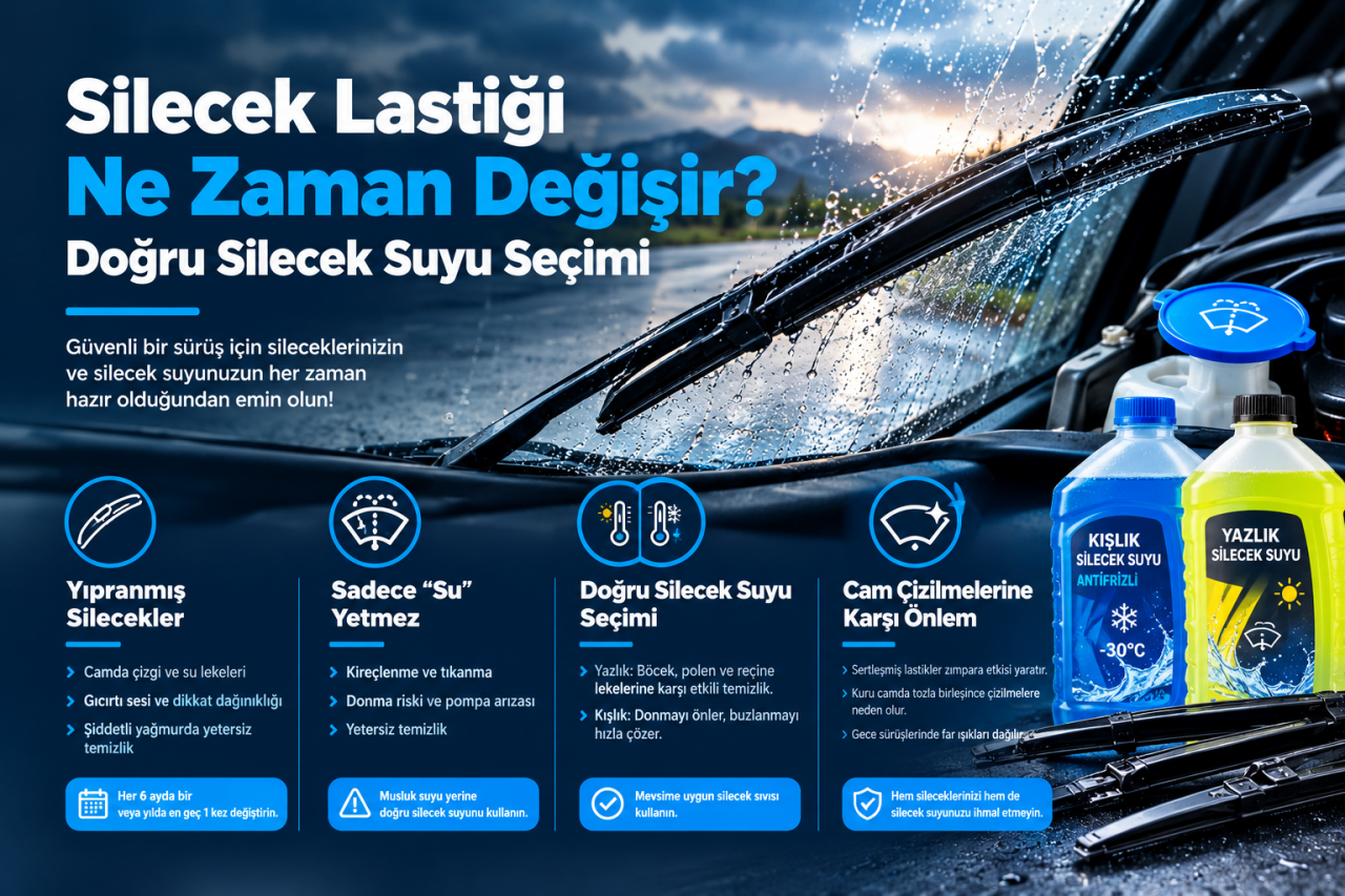 Silecek Lastiği Ne Zaman Değişir? Doğru Silecek Suyu Seçimi