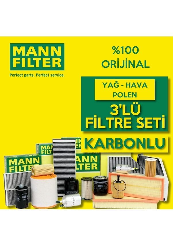 Mann-Filter Opel Corsa E 1.2 1.4 Benzin Filtre Bakım Seti 2015-2018 3KP