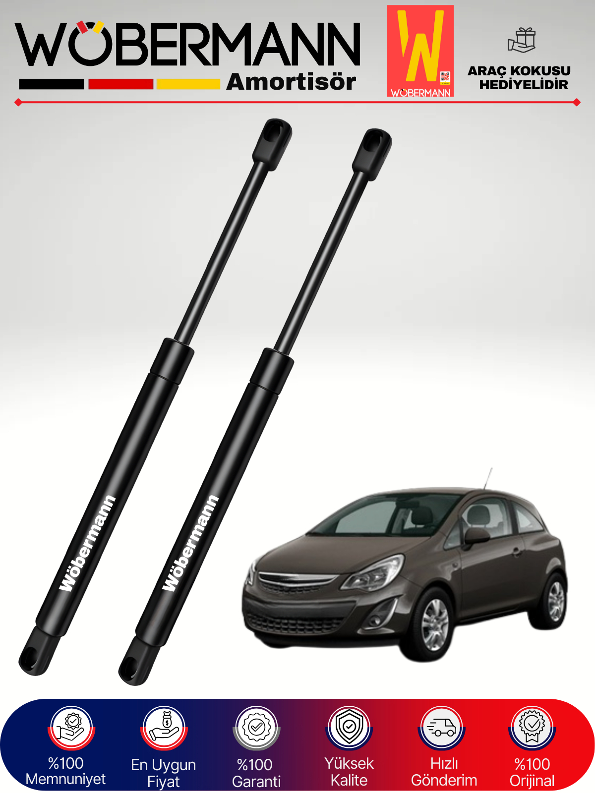 Wöbermann Opel Corsa D 3 Kapı Bagaj Amortisörü Takım Sağ-Sol 2007-2015
