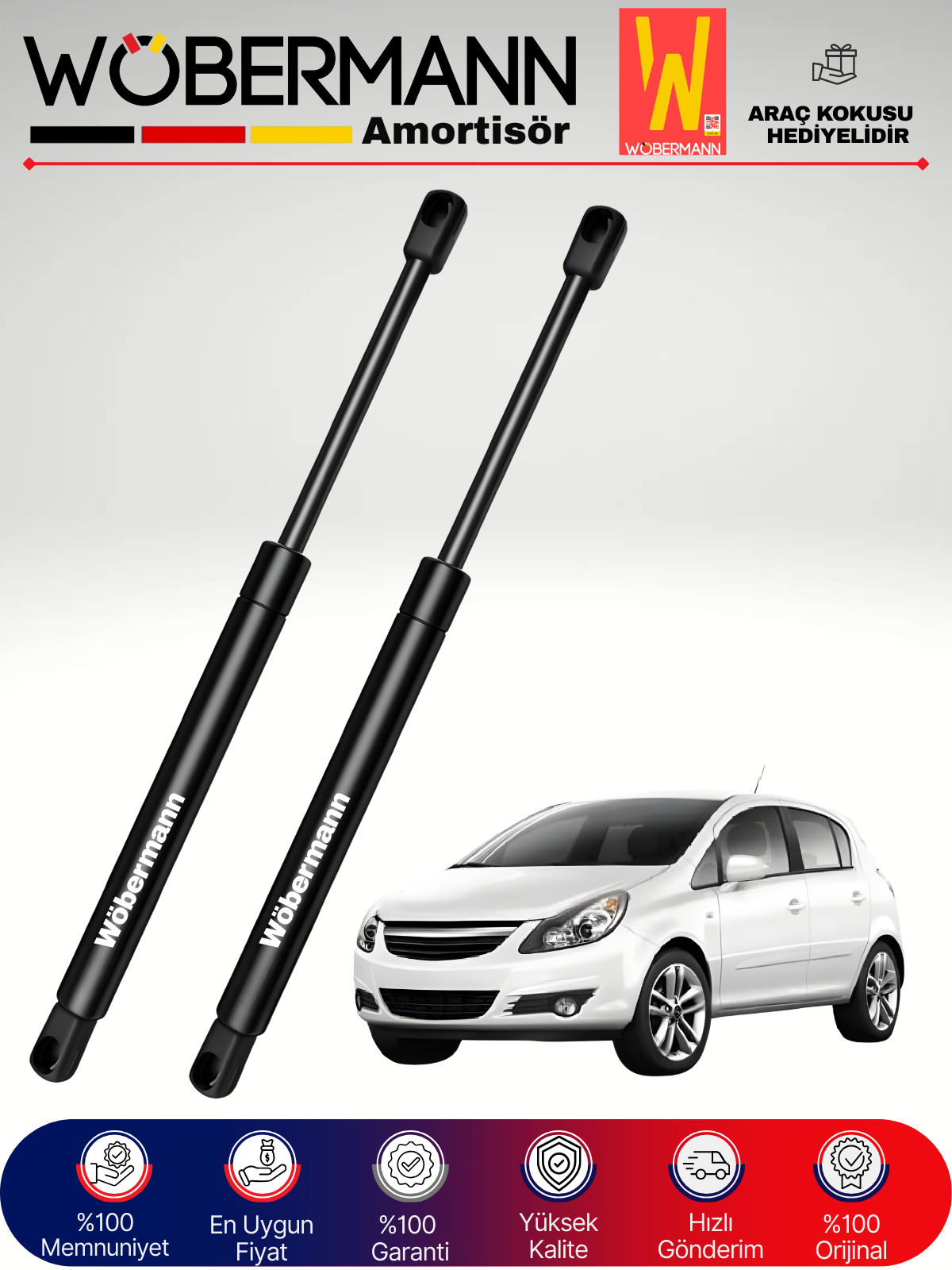 Wöbermann Opel Corsa D 5 Kapı Bagaj Amortisörü Takım Sağ-Sol 2007-2015