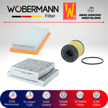 Wöbermann Peugeot 207 1.6 16V Turbo Filtre Bakım Seti 2006-2009 3KP